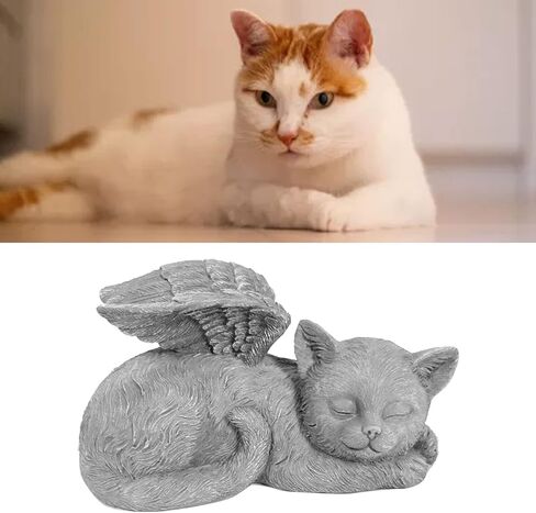 Pet Memorial Statue, Angel Pet Memorial Grave Marker Tribute Statue Sleeping Pet Angel Garden Sculpture for Pet Memorial Gravestone Ornament (Angel Dog) in Saudi Arabia
