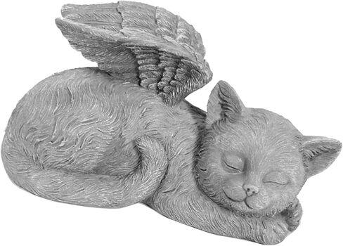 Pet Memorial Statue, Angel Pet Memorial Grave Marker Tribute Statue Sleeping Pet Angel Garden Sculpture for Pet Memorial Gravestone Ornament (Angel Dog) in Saudi Arabia