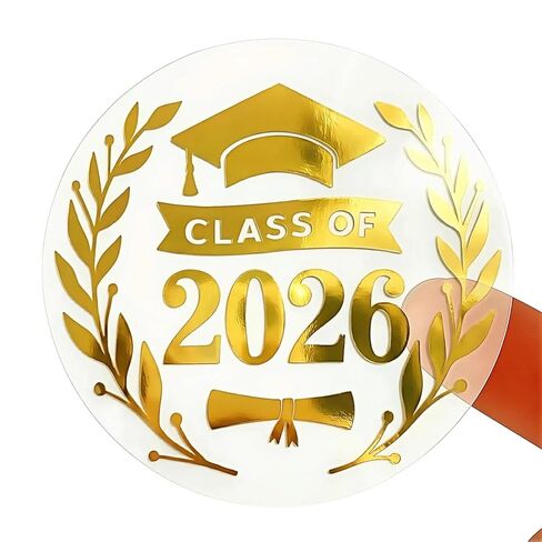 Class of 2026 Foil Graduation Round Envelope Seals Real Foil Stickers High School College Graduation 2026 Labels Black Foil Celebration Invitation Sticker, 1.6", Pack of 100 (Black Foil) in Saudi Arabia
