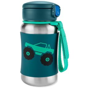 Skip Hop Toddler Sippy Cup with Straw, Sparks Stainless Steel Straw Bottle, Truck