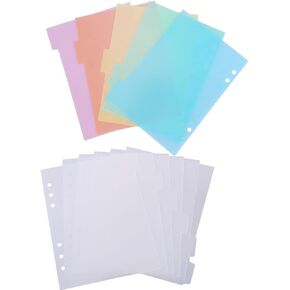 CYFUN DESIGN 11PCS A5 Size Dividers for 6 Ring Binder with Reinforced Edge,Paper Index Divider Category Page Tab Indexing Cards Die and Stamp Storage Folder