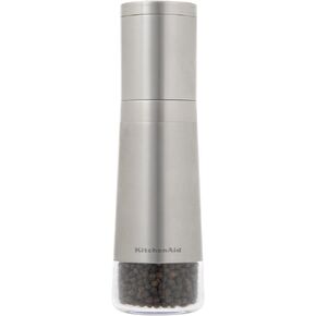 KitchenAid Stainless Steel Filled Pepper Grinder, 8 Inch