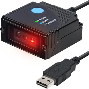 محرك مسح ماسح الباركود المدمج الثابت من MUNBYN، قارئ باركود QR فائق القوة 1D 2D QR صغير الحجم، مناسب للعمل السريع وخط تجميع المصنع (منفذ USB فقط)