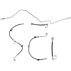 TRQ Front and Rear Performance Brake Hose Set Compatible with 2002 Chevrolet Silverado 1500 GMC Sierra 1500