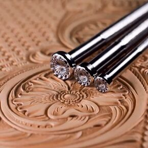 Singring Flower Center Stamp Leather Stamping Tool Craft Working Carving Punches Tools 304 Stainless Steel Seed Stamps (L)