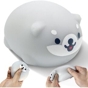 Cute Dog Stress Balls for Kids, Orange Dogs Fidget Toys for Adults，Squishy Toys, Dough Ball Sensory Toys, Kawaii Squishy Animal Squeeze Stress Balls, Fun Party Favors and Gifts for Boys and Girls