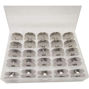 HONEYSEW 25pcs Metal "L" Bobbins #55623S for Bernina Brother Consew Babylock #SA159