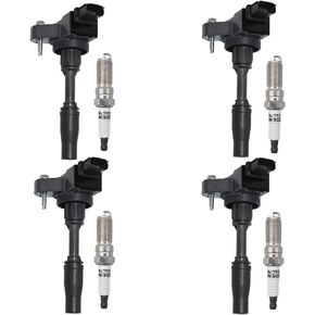 Ignition Coil Pack with Iridium Spark Plug UF680 C1827-4 Compatible with Chevrolet Buick Cadillac GMC ATS CTS Camaro Canyon Colorado Malibu 2.0L 2.5L Set of 4