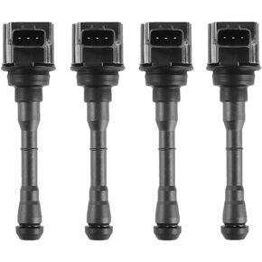 YHTAUTO Set of 4 Ignition Coil Packs Replacement for Nissan Juke 2011-2017, Sentra Rogue 2017-2019, Rogue Sport 2017-2021 1.6L 2.0L L4 Replace 224481KC0A