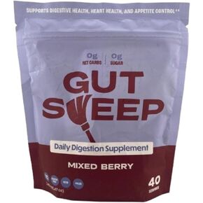 Gut Sweep - Daily Digestion Supplement - Psyllium Husk Fiber - Supports Appetite Control - Gluten Free & Plant Based - Keto & Paleo Friendly - 40 Servings - Mixed Berry