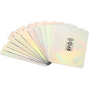 أكمام حجب PATIKIL RFID، 12 قطعة من الألومنيوم لمنع سرقة الهوية وبطاقات الائتمان وحوامل حماية آمنة لمحفظة NFC، فضي