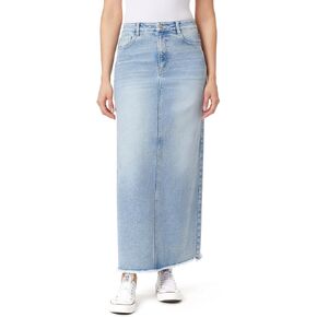 WallFlower Women's Legendary Maxi Mid Rise Denim Skirt Insta Stretch Juniors