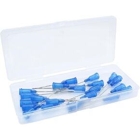 20 Pack 22Ga 1.5 Inch Blunt Tip Dispensing Neddle,Blue Plastic Syringe Blunt Tip Neddle,Tapered Luer Lock Dispensing Needles for Industrial Use