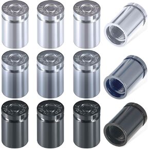 12 Pieces Tire Valve Stem Caps Casing Valve Stem Tire Gear Valve Caps Metal Aluminum Air Tire Caps Steam Caps for Vehicle Car Truck Bicycle Motorcycle ATV