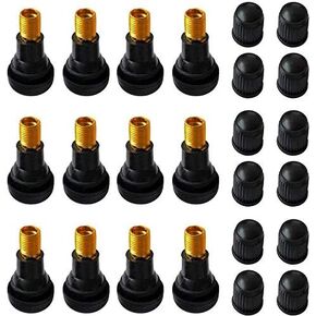 Onwon 12 Pieces Snap-in Rubber Tire Valve Stems TR412 11.5mm 0.453 Inch with High Temperature Brass Valve Cores Tyre Valve Stems for Tubeless Rim Holes on Standard Vehicle Tires