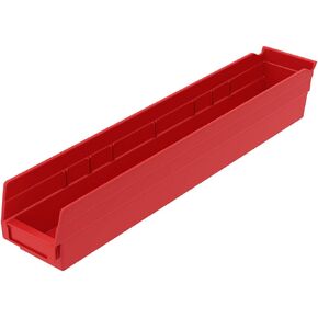 Akro-Mils 30124 Plastic Nesting Shelf Bin Box, (24-Inch x 4-Inch x 4-Inch), Blue, (12-Pack)
