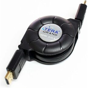 Premium High Speed HDMI Retractable Cable, 4.25 feet - Supports 4K UHD Ultra HD Ethernet 1.4 Blu ray Playstation Xbox