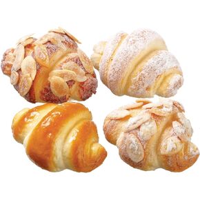 Artificial Mini Croissant Rolls, Fake Sweet Rolls for Display, 4 Pieces