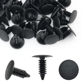 50PCS Black Plastic Nylon Rivet Clips Furniture Assembly Shelves Retainer Vapor Barrier Christmas Tree Fasteners for Crawlspace Barrier Poly Liners, Covers and Encapsulations