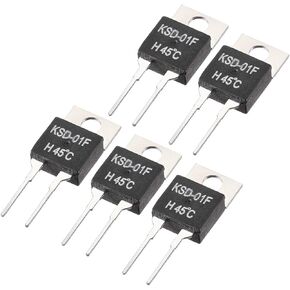 uxcell Normally Open Temperature Switch, KSD-01F Thermal Switch Thermostat Temperature Controller 45℃ N.O 5pcs