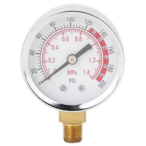 0-200PSI Pressure Gauge,Professional 1/8 NPT Connection Stainless Steel Air Radial Pressure Gauge, for Industry Pressure Measurement
