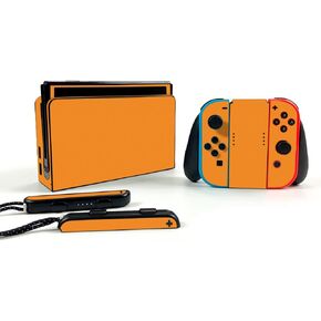MightySkins Skin Compatible with Nintendo Switch OLED - Solid Orange | Protective, Durable, and Unique Vinyl Decal wrap Cover | Easy to Apply, Remove, and Change Styles | Made in The USA