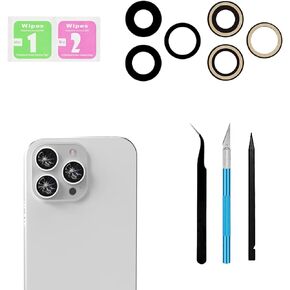 15 Pro Back Rear Camera Lens Glass Replacement for iPhone 15 Pro Camera Glass Replacement with pre-Installed Adhesive and Reparing Toolkits