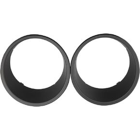 X AUTOHAUX Pair Black Exterior Front Headlight Cover Trim Clip-on ABS for Jeep Wrangler 2007-2017