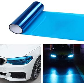 Car Light Tint Film Car Light Film Sticker Headlight Fog Light Tinted Color Films Sticker Auto Smoke Film Sheet Sticker Cover for Car Headlight Brake Lights Taillight Fog Light(Deep Black,30x100CM)