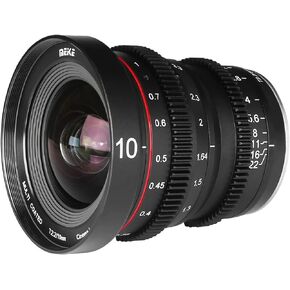 Meike 10mm T2.2 Large Aperture Manual Focus Low Distortion 6K Mini Prime Cine Lens for Micro Four Thirds Mount Compatible with Olympus Panasonic Lumix Cameras and BMPCC 4K Zcam E2 GH5 GH6