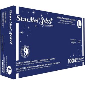 StarMed Select Nitrile Examination Gloves, Large, 100 gloves/box