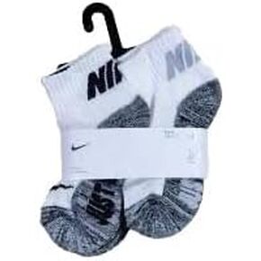 Nike Little Kids Cushioned Ankle Socks 6 Pack (US, Numeric, 5, 7, Regular, White/Grey/Black)