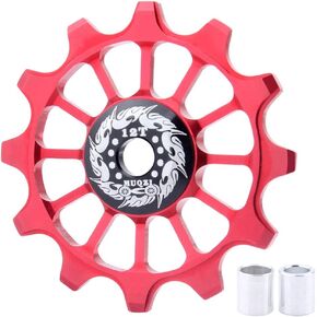 12T Rear Derailleur Pulley Aluminum Alloy Jockey Wheel Ceramic Guide Pulley Bike Guide Roller Wheel for Road Bike, Mountain Bike, MTB, BMX