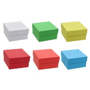 6 Color Cardboard Freezing Storage Boxes, 81 Holes Dim.134x134x76mm for Cryotubes of 3 inches, White Blue Red Yellow Orange Green, LVK002