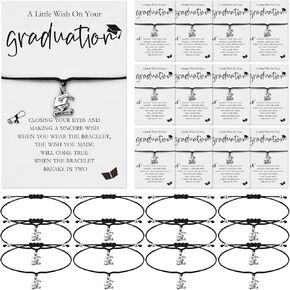 12 مجموعة من أساور قبعة التخرج 2024، هدايا التخرج، فئة 2024، أساور أمنيات ملهمة، سحر بطاقة الرغبات للنساء، الطالب، الكلية، المدرسة in Kuwait