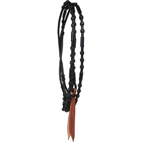 Horse Western Black Leather Basket Weave Popper Rommel Romel Romal Reins 6689TR