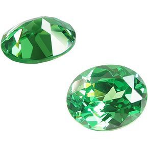 Comidox 2Pcs Green Emerald Oval Cut Sri-Lanka Loose Gemstone 9x11mm