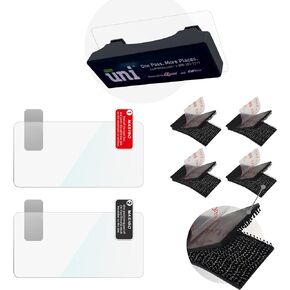 Universal Toll Pass Holder for EZ Pass, Uni Pass, SunPass - 8 Dual Lock Strips (4 Sets) & 2 Windshield Electrostatic Films - Easy Install & Swap Transponder Mount for Cars (Black)