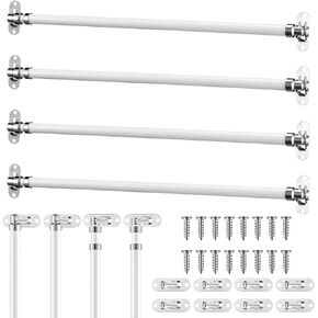 4 Pcs Door Curtain Rod Set Swivel Sash Curtain Rods French Door Curtain Rods Set for Doors Windows and Sidelights (12-21 Inch)