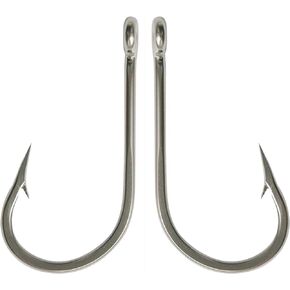 Big Game Tuan Fishing Hooks Stainless Steel Southern Fish Hooks Saltwater Fishing Tackle Equipment Strong Forged Hook for Rigging Trolling Lures Tuna Marlin Wahoo