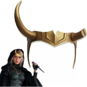 CAFELE Superhero Helmet with Horns, 2021 TV Series Movie Thor Ragnarok Norse Mythology Mask Cosplay Halloween Costume Party Props (Lady L0KI)