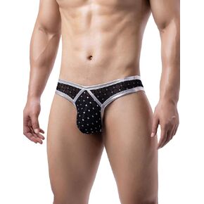ohyeahlady Mens Thongs Underwear Sexy Low Rise Jockstrap Bikini Briefs Mesh Bulge Pouch Underwear for Men Clubwear