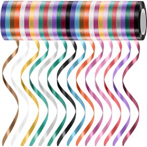 30 Rolls Curling Ribbon Balloon String Roll Assorted Color for Crafts, Birthday, Valentines, Weddings, Party Decorations (Metallic Color 2/8 Inch)