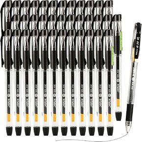 M&G 36 Pcs Gel Pens, 0.7mm Black Ink Gel Pens Medium Point, Large Capacity Gel Ink Rollerball Pens, Quick Drying Gel Pens with Plug in Pen Cover Smooth Writing for Office School Home Women Men