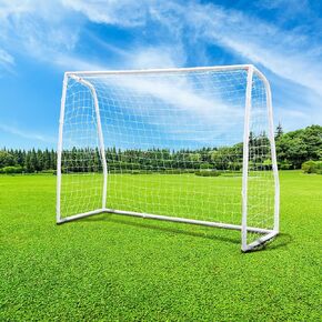 Soccer Goal 8FTx6FT, Soccer Goals for Backyard with Weatherproof PVC Frame, 2Pcs Soccer Net and Portable Carry Bag for Kids and Adults Outdoor's Practice Training,Gifts for Beginners
