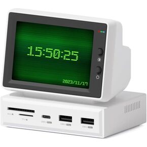 Hagibis 3.5inch IPS USB Mini Screen with USB C Hub, USB-C&HDMI Monitor AIDA64 Mini PC CPU RAM HDD Data Monitor Temperature Electronic Album Floating Lyrics Display Sub Screen for Laptop PC (960x640)