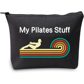 JXGZSO Funny Pilates Makeup Bag Pilates Lover Gifts My Pilates Stuff Cosmetic Pouch Bag Yoga Meditation Gift Yoga Instructor Gift