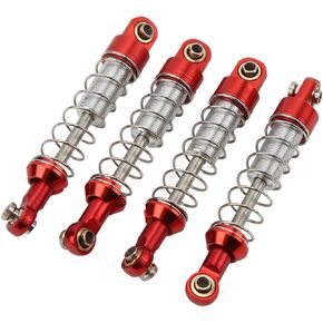 RC Car Shock Absorber,2 Pairs RC Metal Shock Absorber 60mm RC Car Modification Parts for C14 C24 MN D90 99S Models(red)
