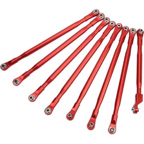 RC Pull Rod, Anti Squatting High Support RC Rod Link Set Anti Roll Aluminum for Axial SCX6 JLU(Red)