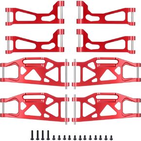 HobbyPark Aluminum Suspension Arms Kit w/Pins for Traxxas WideMaxx Upgrades Front and Rear, Replacement of 8995 8998 8999 (Black)